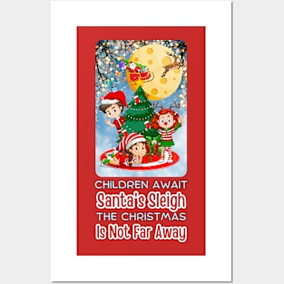 Kids in Christmas Anticipation Posters and Art